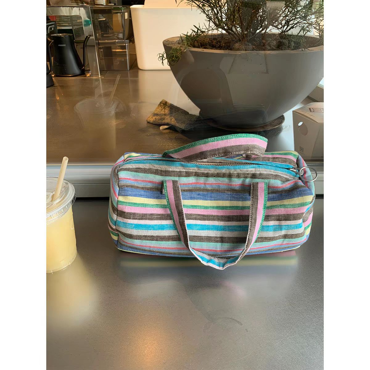 Linen Bag Bulk - Sac à main cylindrique en coton