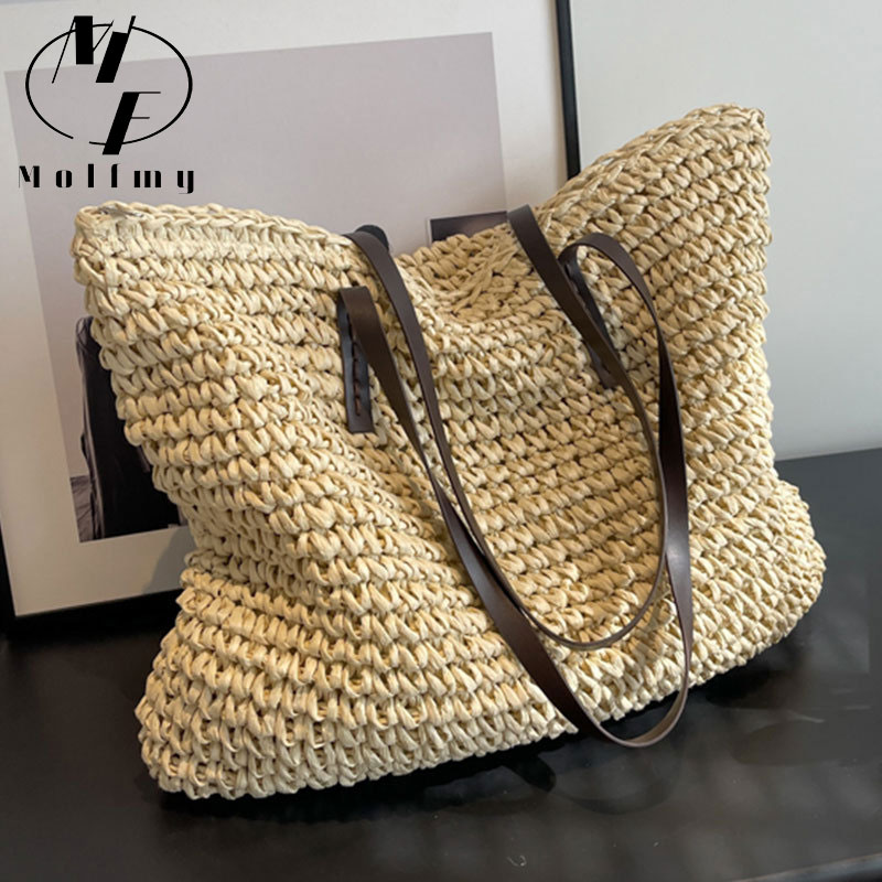 Linen Bag Bulk - Sacs fourre-tout tissés en paille, grand